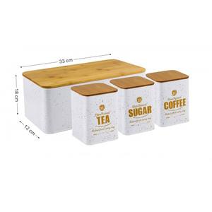 Mostrador de cocina de madera negra personalizado, acero inoxidable, contenedor de metal para pan, <span class=keywords><strong>caja</strong></span> de pan de bambú con <span class=keywords><strong>tapa</strong></span> - Product Image 5
