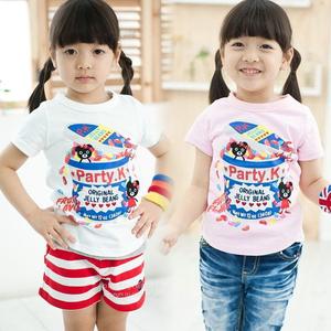 เสื้อยืดเด็กผู้หญิงแขนสั้นลายการ์ตูนสไตล์ลำลองขายส่งออนไลน์จากซัพพลายเออร์จีน - Product Image 1