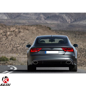 Lame de pare-choc arrière en PP pour AUDI A7, <span class=keywords><strong>noir</strong></span> brillant, avec tuyau de queue, modèle 2012 — 2015, <span class=keywords><strong>RS7</strong></span> - Product Image 4