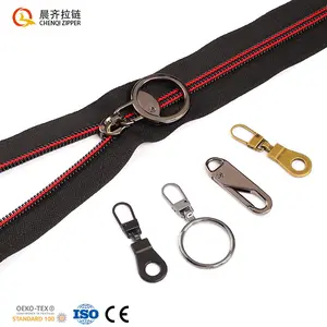 CHENQI Brand Custom Auto Lock Zipper Sliders Plating Painted Silver Golden black 3# 5# 8# Garment zipper pulls puller head