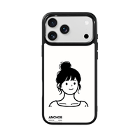 Coque de téléphone AG Feeling Black Edge avec motif grille pour iPhone 17, 17 Pro Max, 16 Pro, 15, 15 Pro Max – Coque magnétique