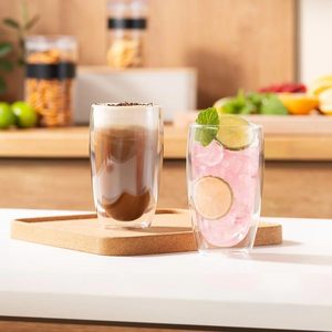 <span class=keywords><strong>Verres</strong></span> isothermes à <span class=keywords><strong>double</strong></span> <span class=keywords><strong>paroi</strong></span> avec logo personnalisé, OEM/ODM, compatibles micro-ondes et lave-vaisselle, transparents pour le thé et le café - Product Image 5