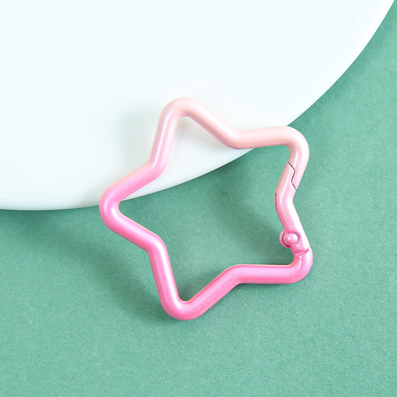[Rose Red - Light Pink] Gradient Five-Pointed Star Spring Buckle