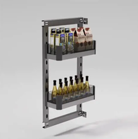 Organisateur de tiroirs coulissants en verre moderne pour cuisine, panier coulissant hydraulique modulaire pour armoire de rangement