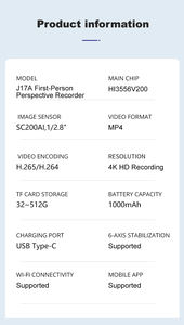 Caméra de sport à télécommande montée sur la tête, caméra de sport sans fil, <span class=keywords><strong>lampe</strong></span> <span class=keywords><strong>frontale</strong></span> LED noire - Product Image 5