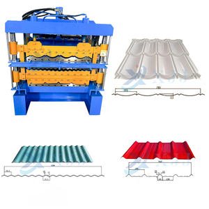 <span class=keywords><strong>Machine</strong></span> de fabrication de toitures en tôle automatique de couleur <span class=keywords><strong>Machine</strong></span> de fabrication de profilés de panneaux muraux de toitures à trois couches et trois étages - Product Image 1