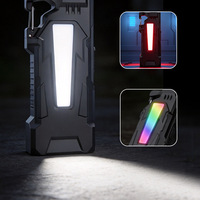 NIACONN NIA-S038 Lampe torche portable ABS pour porte-clés, recharge USB, lumière LED RGB/violette/blanche 10W, intensité réglable, garantie 1 an, autonomie 2-5h