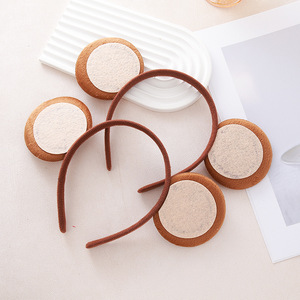 Fascia per capelli in plastica con orecchie di scimmia stile curry, simpatica, per lavaggio viso, senza fermaglio, nuova, a tema cartone animato, per bambini - Product Image 3