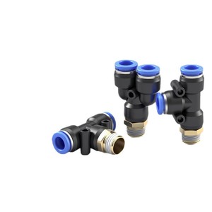 Conector Neumático de Cobre Azul PB8 02 10 03 12 04, Acoplador Rápido en T, Enchapado en Níquel, Conector Rápido de Plástico, Piezas Neumáticas - Product Image 2
