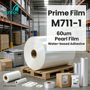 Matériau d'étiquettes en film nacré holographique imperméable et durable, épaisseur 59 µm, papier thermique avec colle émulsion pour étiquettes de <span class=keywords><strong>shampoing</strong></span> et d'après-<span class=keywords><strong>shampoing</strong></span> - Product Image 1