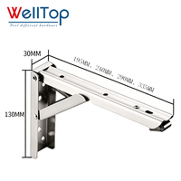 Nouveautés : Quincaillerie de meubles – Supports d'étagère pliants de 8 pouces, fixation murale, charnière de table triangulaire pliable avec verrou