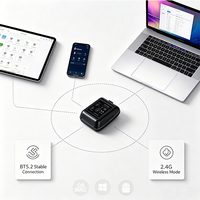 Mouse Nirkabel Lipat Portabel Dual Mode BT 2.4G Klik Senyap Dapat Diisi Ulang 1600 DPI Mouse Saku untuk Laptop Mac Tablet