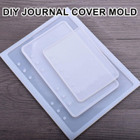 Moules en silicone pour couvertures de carnets en résine époxy A4 A5 A6 A7, kit de marques-pages et anneaux de reliure pour feuilles mobiles, outil de moulage DIY pour art agate fait main