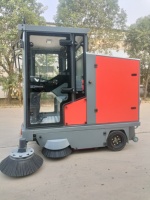 Balayeuse autoportée LM W2000 à 4 brosses, bac de 180 L, batterie 48 V 100 Ah, pour entrepôts et aéroports