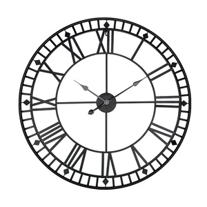 <span class=keywords><strong>Horloge</strong></span> <span class=keywords><strong>murale</strong></span> analogique à quartz avec aiguilles en fer, lettres anglaises modernes, grandes icônes, plaque épaisse de 25 mm pour salon - Product Image 3