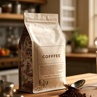 Sachets personnalisés en PE à fond plat refermables, 100 % qualité alimentaire avec fermeture éclair pour l'emballage du thé et du café, recyclables