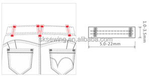 Machine à coudre automatique à double <span class=keywords><strong>aiguille</strong></span> <span class=keywords><strong>pour</strong></span> la fixation de boucles de ceinture sur les pantalons en <span class=keywords><strong>jean</strong></span> - Product Image 4