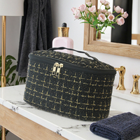Sac de Maquillage à Poignée Grande Capacité en Polyester avec Fermeture Éclair, Style Tendance, Nouveauté 2025 – Vente en Gros