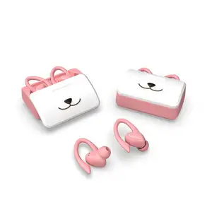 M16 귀여운 고양이 귀 무선 헤드폰 이어폰 스테레오 전화 음악 BT 헤드셋 마이크가있는 아이 소녀 선물