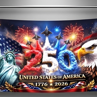 Bannière personnalisée 250 ans de liberté USA 1776-2026, drapeau patriotique américain avec aigle, Jour de l'Indépendance, nom de famille personnalisable