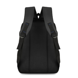 Laptop <b>Backpack</b> With Computer Interlayer Water Resistance Business Travel Unisex Shoulder <b>Straps</b> Solid Color Black Blue Orange - Product Image 2
