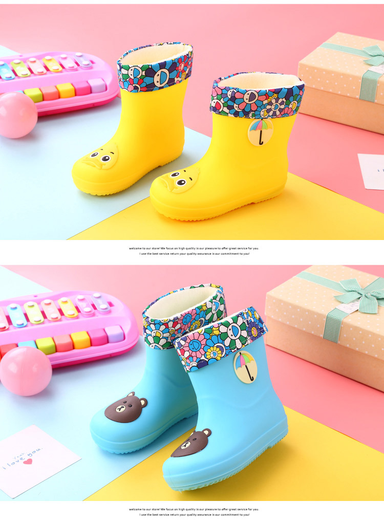 2021 Rain Boots Kids Boy Girls Rain Boots PVC Water Shoes Children Cartoon Shoes Waterproof Rainboots