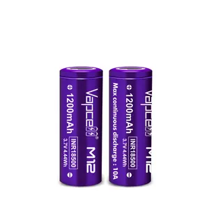 Vapcell INR18500 1200mah 10aM12円筒形3.7vバッテリー183504.44whリチウムイオン充電式バッテリー