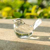 Figurine d'oiseau en cristal de verre fait à la main pour la décoration intérieure Figurines à collectionner cadeau pour l'anniversaire de la Saint-Valentin