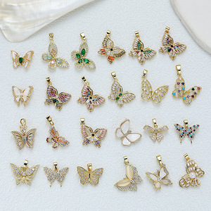 Collezione di ciondoli a farfalla gioielli di lusso con rame e zirconi colorati ciondoli bracciale collana <span class=keywords><strong>donna</strong></span>-<span class=keywords><strong>Idea</strong></span> regalo perfetta - Product Image 1