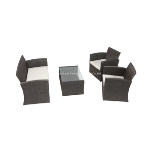 Mobilier d'extérieur moderne Joye Leisure Vente en gros bon marché Patio 4Pcs Ensemble <span class=keywords><strong>de</strong></span> canapés en acier Teslin Kd Garden Kd Style - Product Image 1