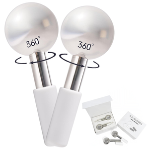 Globi di Ghiaccio per Massaggio Facciale Rotanti a 360 Gradi, Sfere Refrigeranti in Acciaio Inox, Bastoncini Crioterapici, Rullo per Massaggio Freddo a Prezzo di Fabbrica - Product Image 1
