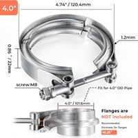 Collier de serrage pour tuyau de 52-160 mm en acier inoxydable, collier de serrage turbo pour tuyau de descente, collier de serrage V-Band pour échappement de voiture avec bride