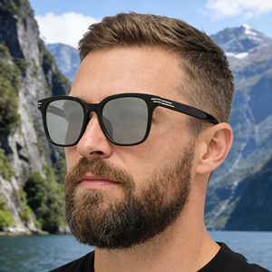 Gafas de sol polarizadas cuadradas Ks-3932 para hombre, montura negra, lentes TAC, protección UV400, gafas de sol para conducir al aire libre - Product Image 1