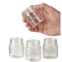 Pot à confiture en verre avec couvercle métallique, Mini Pot de maçon de ml, 2 onces