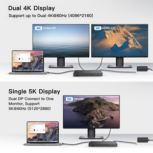 14-inch sấm sét 4 & <span class=keywords><strong>USB</strong></span>-<span class=keywords><strong>C</strong></span> Loại <span class=keywords><strong>C</strong></span> Docking Station 4K 5k bốn hiển thị <span class=keywords><strong>Hub</strong></span> 2 cho HDMI 2 dp <span class=keywords><strong>Ethernet</strong></span> SD TF PD <span class=keywords><strong>USB</strong></span>-<span class=keywords><strong>C</strong></span> 3.1 3.5 mét - Product Image 5