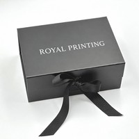 Boîte cadeau à couvercle magnétique, emballage en papier personnalisé imprimé, boîte d'expédition en carton ondulé avec nœud en ruban pour le commerce électronique
