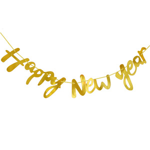 Forniture per feste con bandiera di carta stampata di felice anno nuovo 2025 per creare un'atmosfera festosa il giorno di <span class=keywords><strong>capodanno</strong></span> - Product Image 3