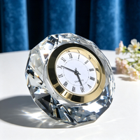 Cadeau de mariage, horloge en cristal diamant, horloge de bureau en cristal, décoration d'hôtel, cadeau commémoratif d'affaires, horloge en cristal en forme de diamant