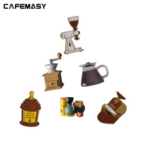 Aimants de réfrigérateur ronds en métal, accessoires de café Souvenir 3D, aimant de réfrigérateur personnalisé - Product Image 6