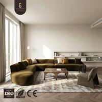 Sofá Seccional Curvo de Lujo con Asientos Orientados, Profundidad de Asiento Amplia, Bordes Suaves y Disposición Flexible para Escenarios de Mansiones