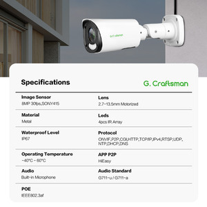 Cámara de Seguridad IP GR-YURVI-M8S GCraftsman 4K 8MP con Sensor Sony, Compatible con HIK VISION, DAHUA, <span class=keywords><strong>UNIVIEW</strong></span>, REOLINK NVR, con Aplicación ON-VIF HiEasy - Product Image 2