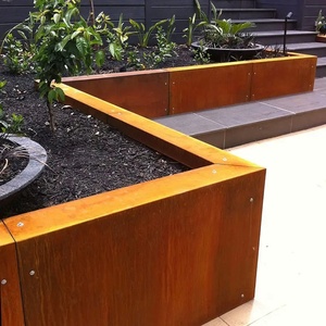 Bordo Rettangolare Moderno per Giardino Esterno in Acciaio Corten con Picchetti a Terra, Resistente alle Intemperie, Facile da Installare, Bordo Paesaggistico OEM - Product Image 4