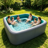 Piscine gonflable carrée en PVC robuste avec sièges intégrés, jacuzzi gonflable extérieur