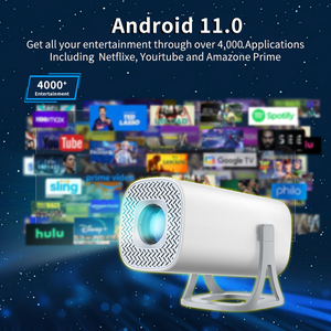 JUNUO proyector de juegos Android 11 3D consola de juegos inteligente proyector hogar 4K Video portátil Mini Android juegos proyector - Product Image 2