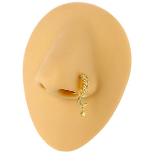 Anillo de Nariz con Colgante de Circonita para Mujer y <span class=keywords><strong>Hombre</strong></span>, Aros de Nariz Modernos, Joyería Exquisita para <span class=keywords><strong>Piercing</strong></span> de Cartílago y <span class=keywords><strong>Tragus</strong></span> - Product Image 2