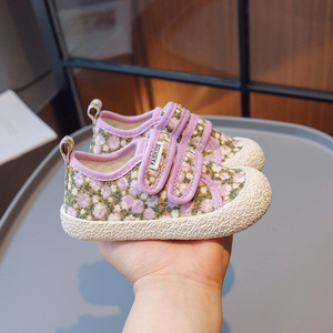 Zapatos de Lona con Estampado Floral para Niñas, Zapatos Casuales de Primavera y Otoño para Niños, Zapatos Escolares de Algodón con Diseño Floral para Bebés - Product Image 3