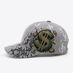 Casquette de baseball haut de gamme à 6 panneaux en faux daim, logo brillant argenté imprimé par transfert thermique sur le panneau avant, fermeture arrière réglable, unisexe adulte - Product Image 4