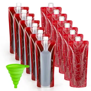 Wholesale Independent Packaging Portable Travel Beverage Spout Pouch Stand-Up Sealed Juice Storage Liquid Bag For Food Use