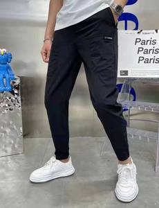 Pantalones Casuales <span class=keywords><strong>de</strong></span> <span class=keywords><strong>Verano</strong></span> para <span class=keywords><strong>Hombre</strong></span>, Finos, Suaves, Elásticos, con Cordón en la Cintura, Color Sólido, Bolsillo con Apliques, Estilo Coreano, Gris, Negro, Pantalones <span class=keywords><strong>de</strong></span> <span class=keywords><strong>Trabajo</strong></span> para <span class=keywords><strong>Hombre</strong></span> - Product Image 2