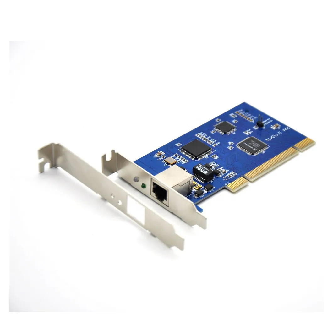 Selling TE110P T1 E1 J1 PCI interface compatible digium Trixbox Asterisk E1 card digital